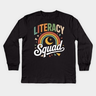 Literacy Squad Reading Teacher Interventionist Specialist Kids Long Sleeve T-Shirt